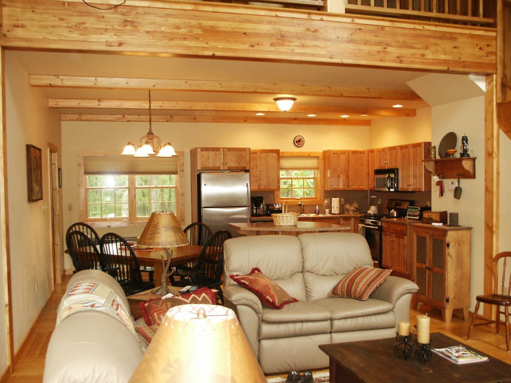 Cozy home with faux wood ceiling beams